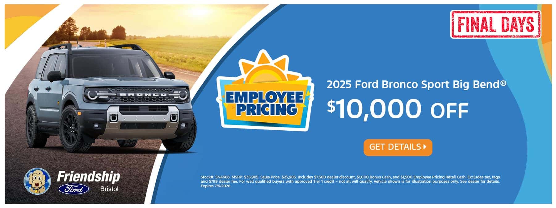 $10,000 off 2025 Ford Bronco Sport!