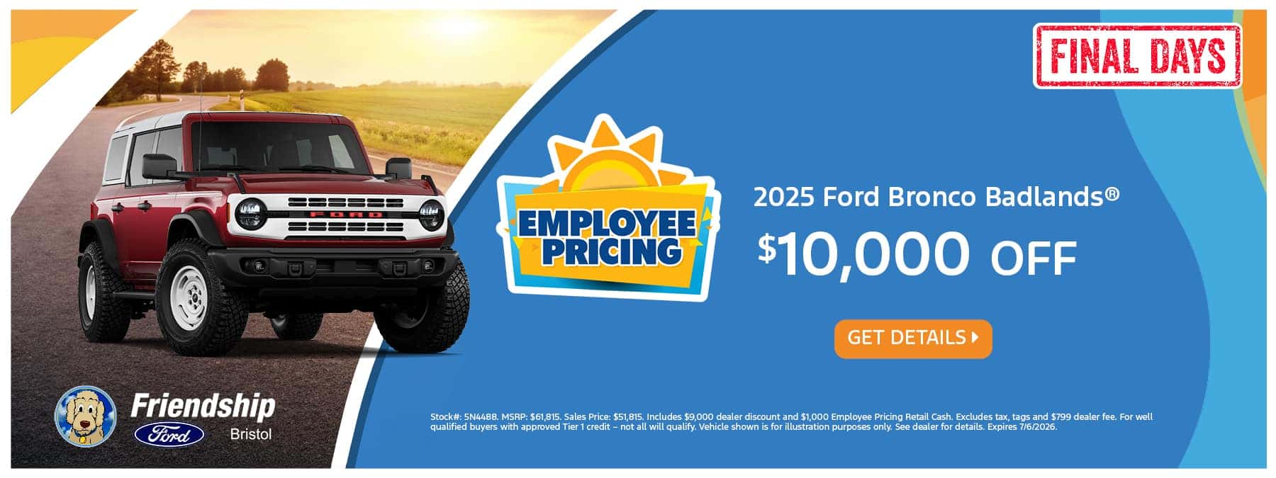 $10,000 off 2025 Ford Bronco!