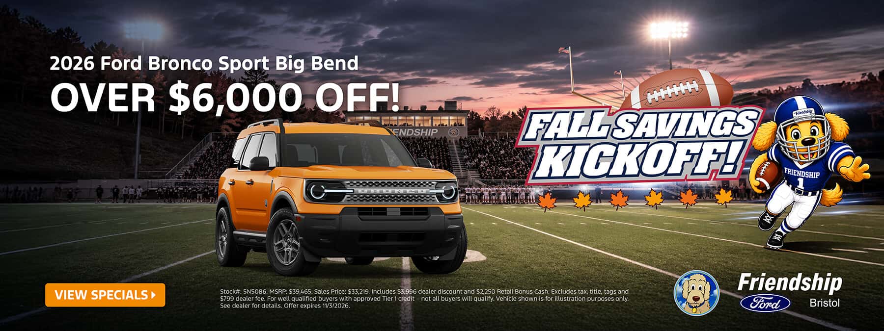 Over $6,000 off 2026 Ford Bronco Sport!
