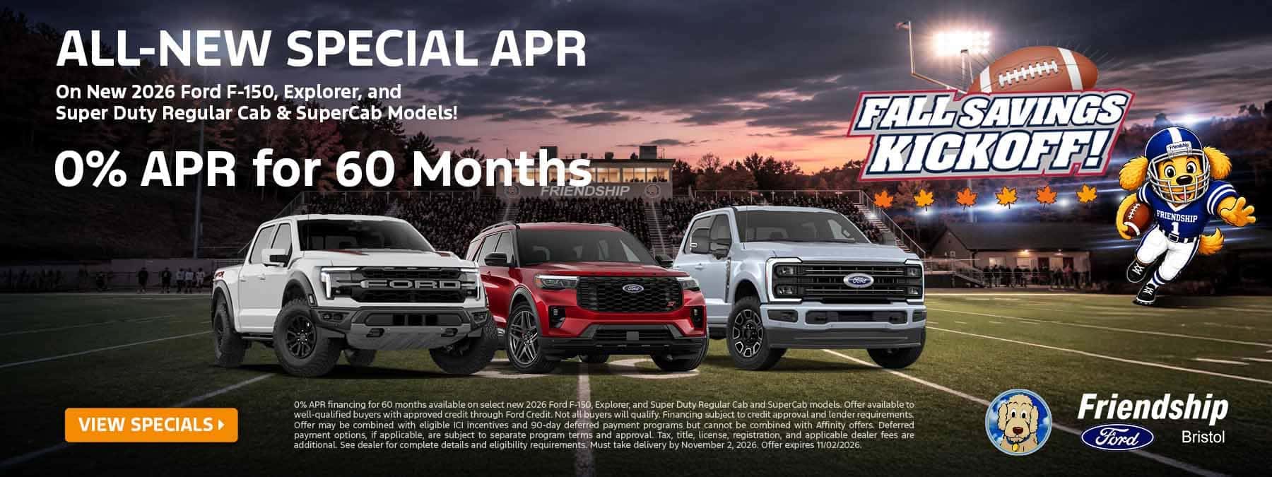 0% APR Available on Select New Fords!