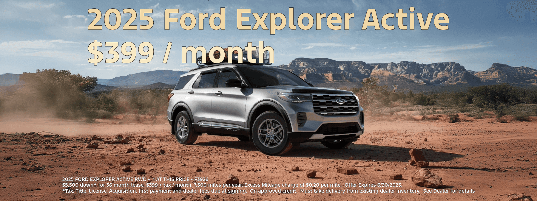 June Lease Special for 2025 Ford Explorer Active