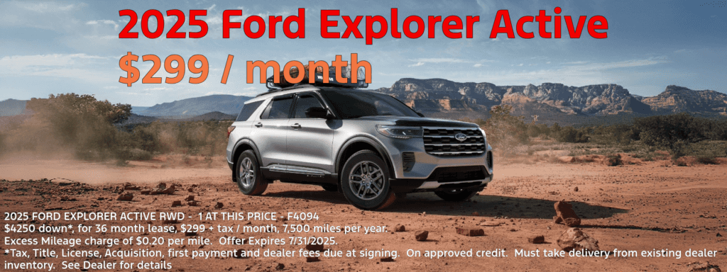 June Lease Special 2025 Ford Explorer Active