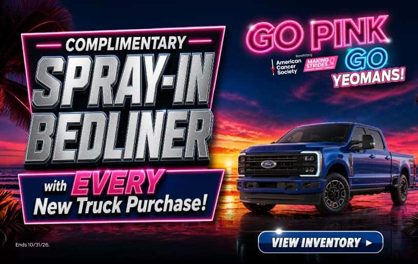 Complimentary Spray-In Bedliner with Every New Truck Purchase!