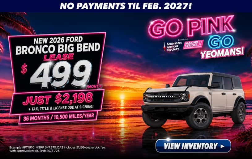 New 2026 Ford Bronco Big Bend - Lease for $499/month! 