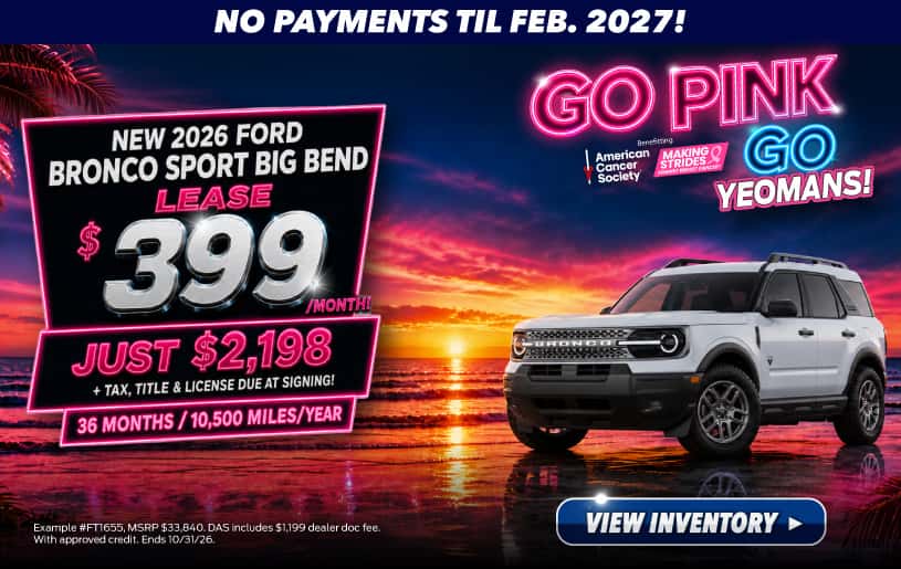 New 2026 Ford Bronco Sport Big Bend - Lease for $399/month