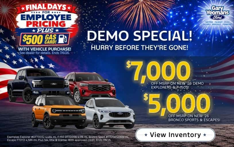 DEMO SPECIAL! HURRY BEFORE THEY’RE GONE!