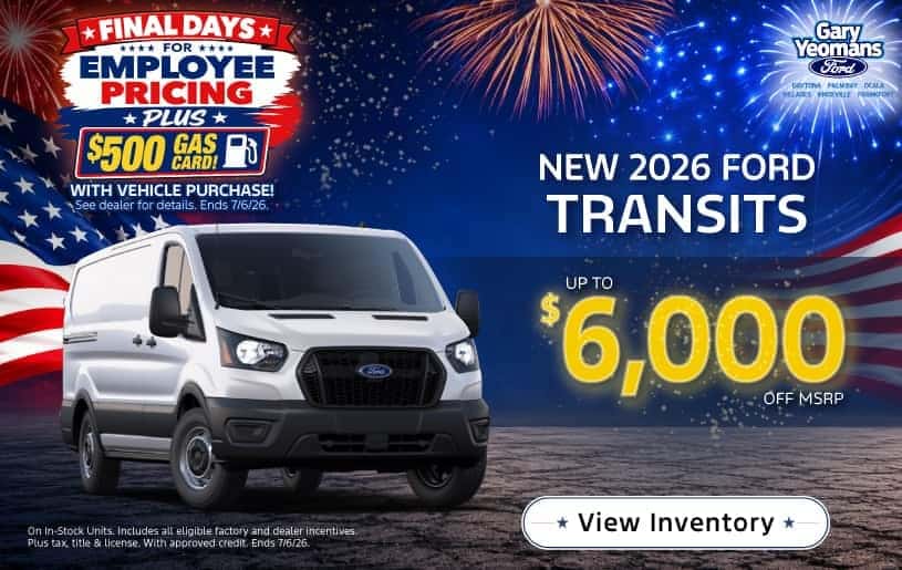 New 2026 Ford Transits in stock: Up to $6,000 off MSRP! 