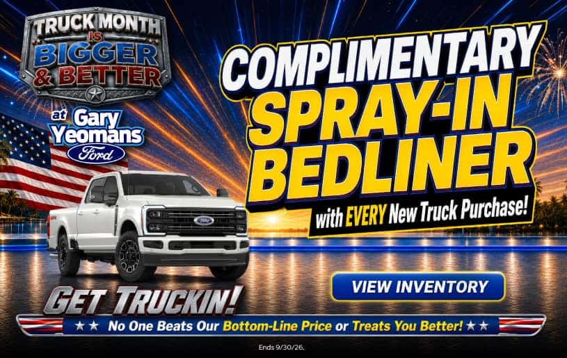 Complimentary Spray-In Bedliner with Every New Truck Purchase!