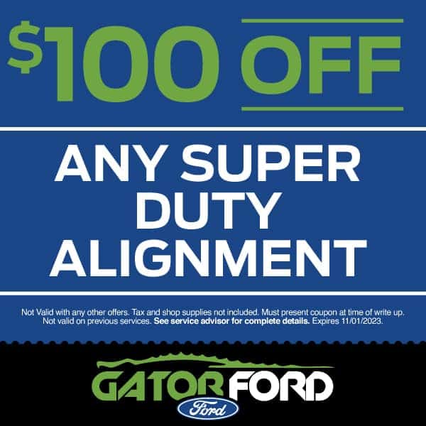 $100 Off ANY Super Duty Alignment