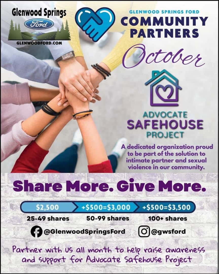 Glenwood Springs Ford October Community Partners Share More. Give More.