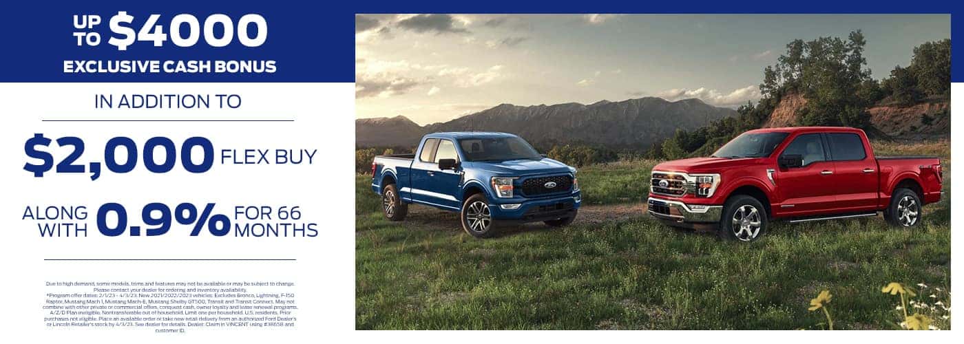 Up to $4000 Exclusive Cash Bonus