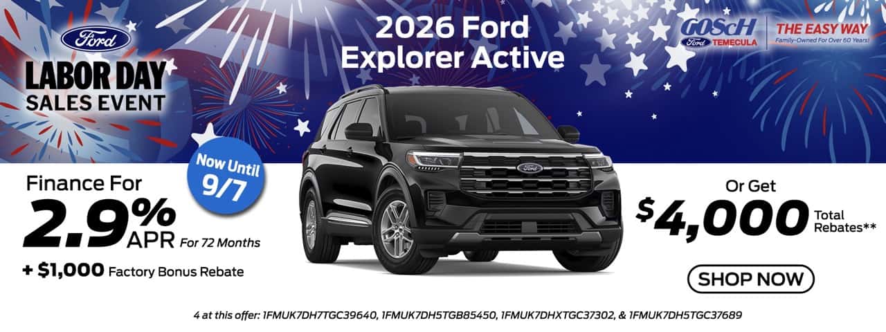 2026 Ford Explorer Active Gosch Ford. Temecula