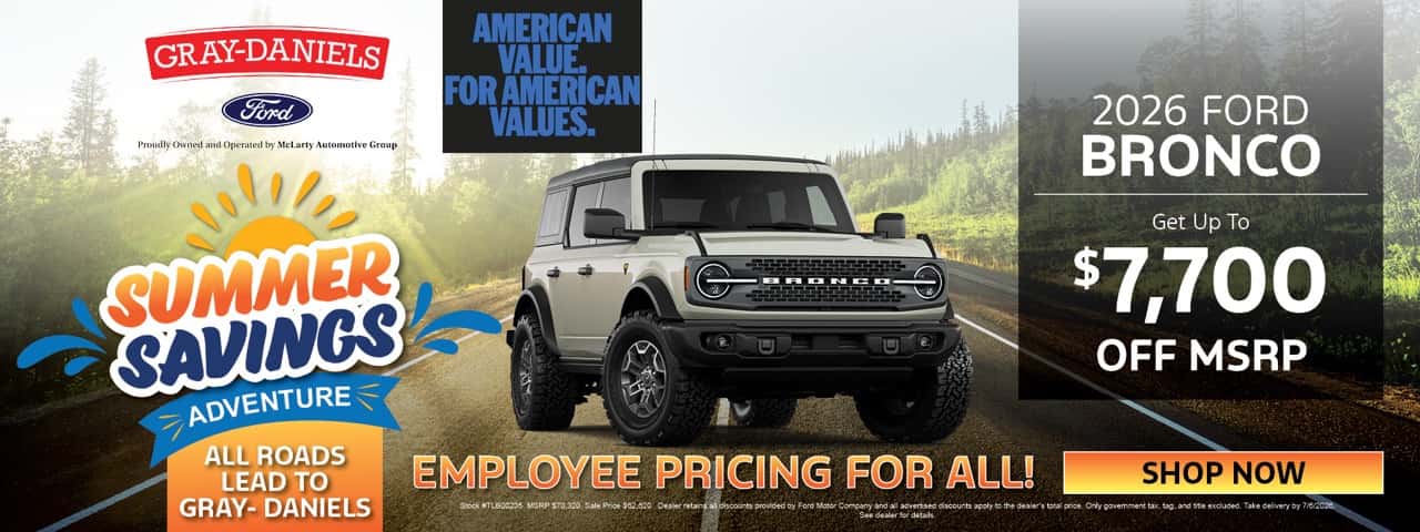 2026 Bronco Get Up to $7,700 Off MSRP