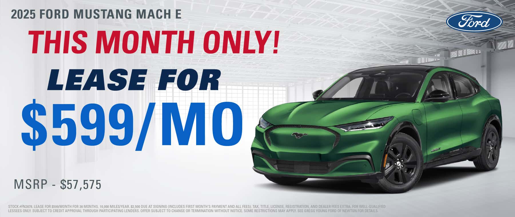 2025 FORD MACH E $599/MO LEASE