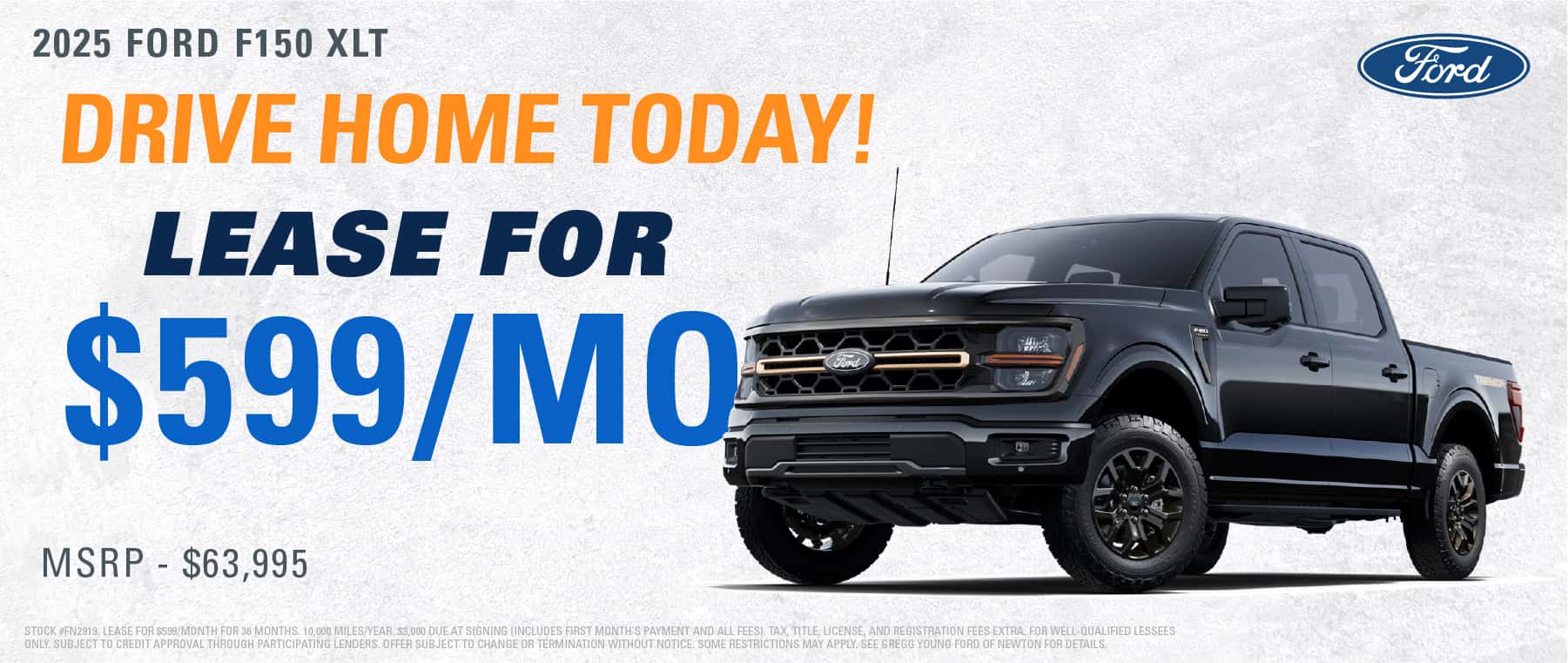 2025 FORD F150 LEASE FOR $599/MO