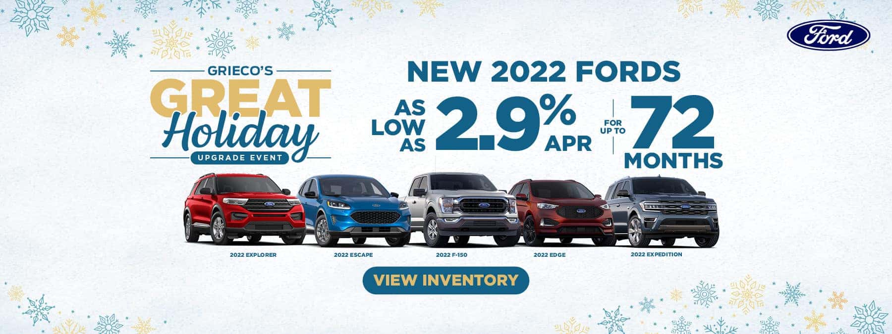 As Low As 2.9% APR On New 2022 Fords!