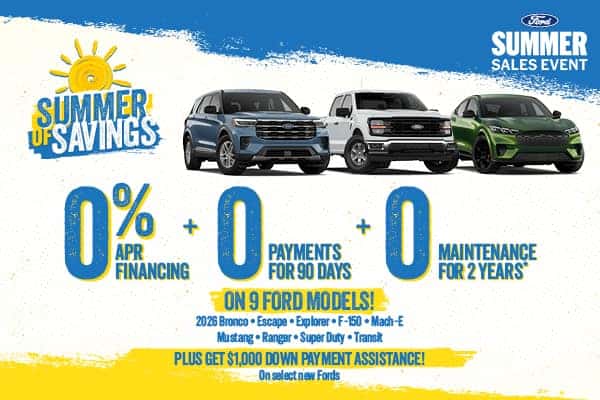 0% APR, 0 Payments for 90 Days, and 0 Maintenance for 2 Years