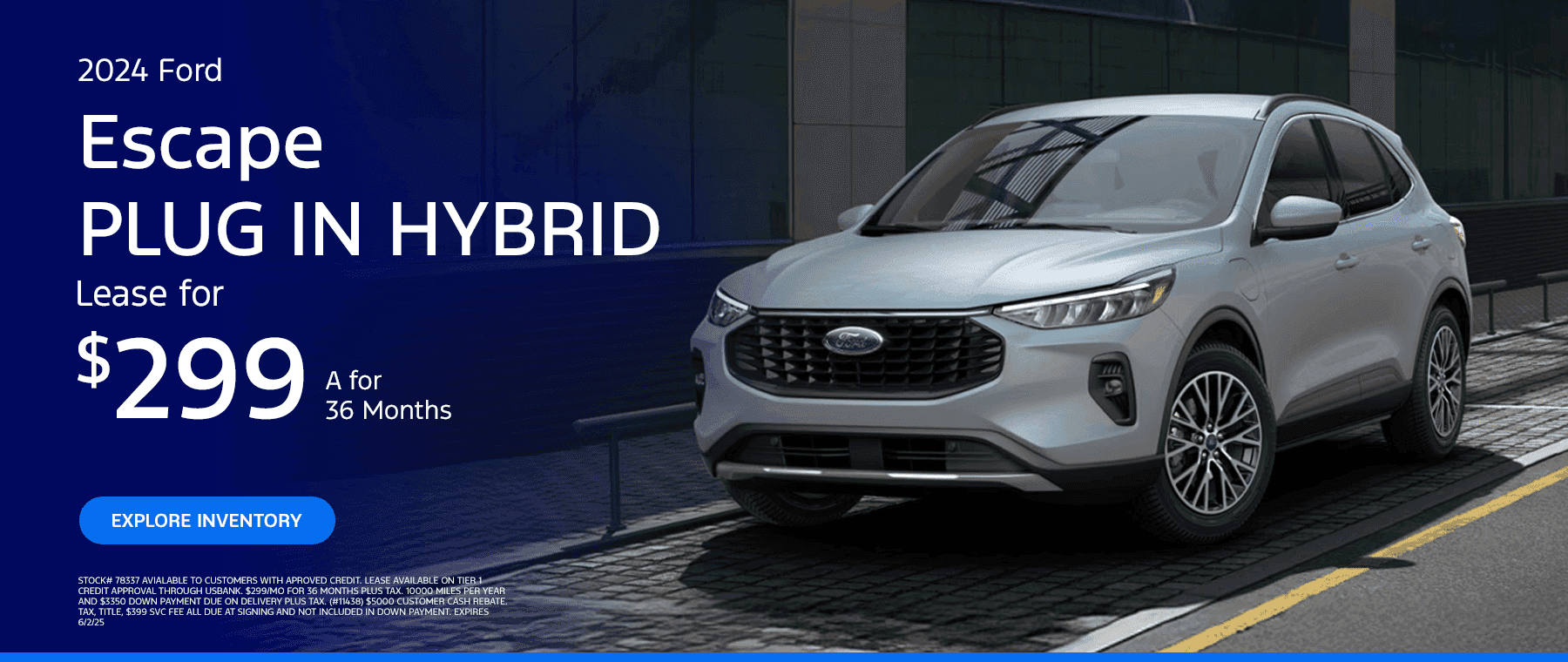 2024 Ford Escape Plug-In Hybrid Lease for 36 Months at $299 A Month