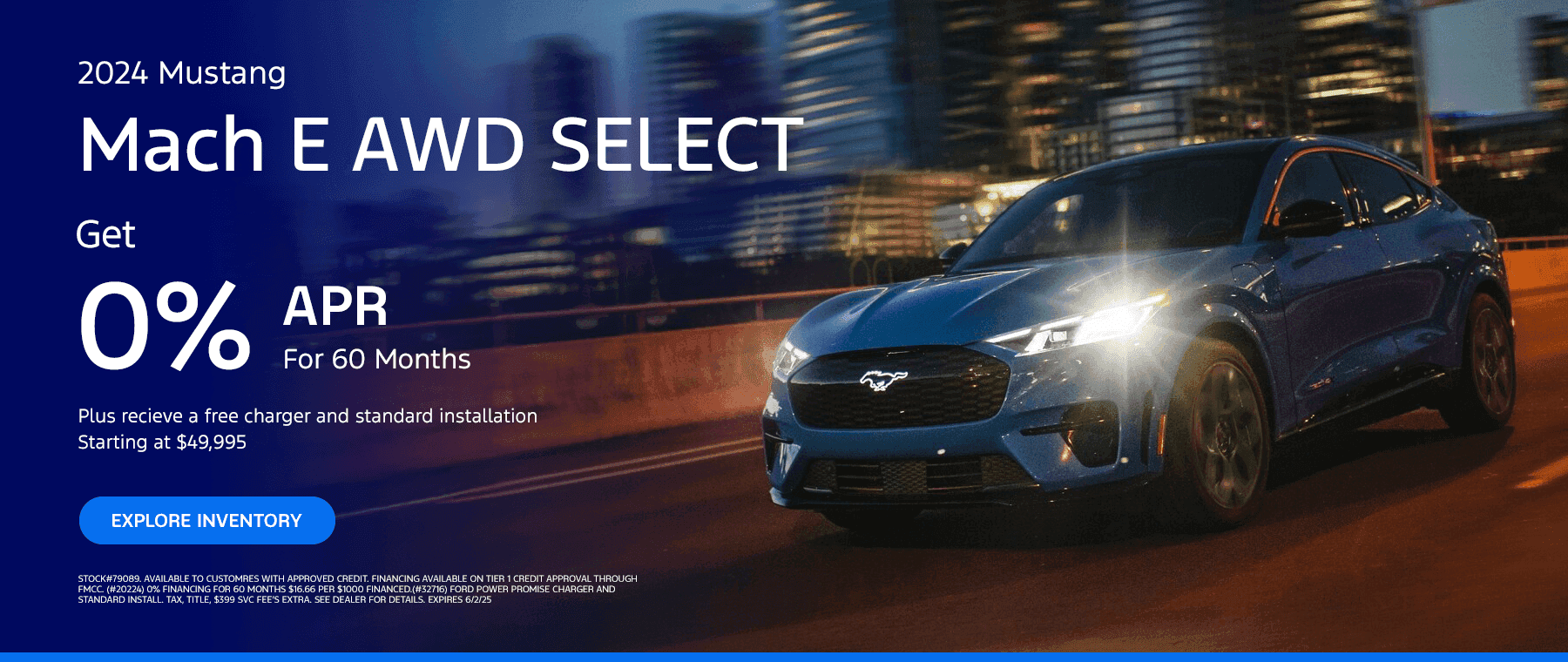 2024 Ford Mach E AWD Select. Get 0% For 60 Months | Plus recieve a free charger and standard installation | Starting at $49,995
