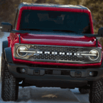 bronco in snow
