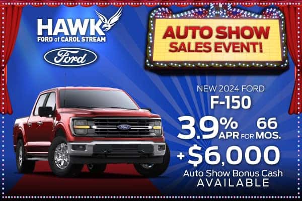 3.9% APR for 66 months plus $6,000 auto show bonus cash available on new 2024 F-150