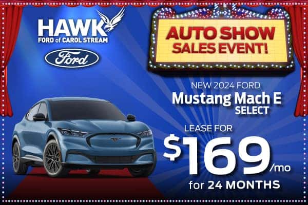 Lease the Mustang Mach E Select at $169 per month for 24 months
