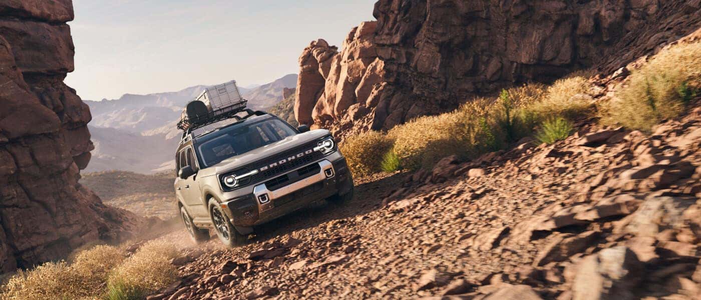2026 Ford Bronco Sport Exterior Driving Up Rocky Path