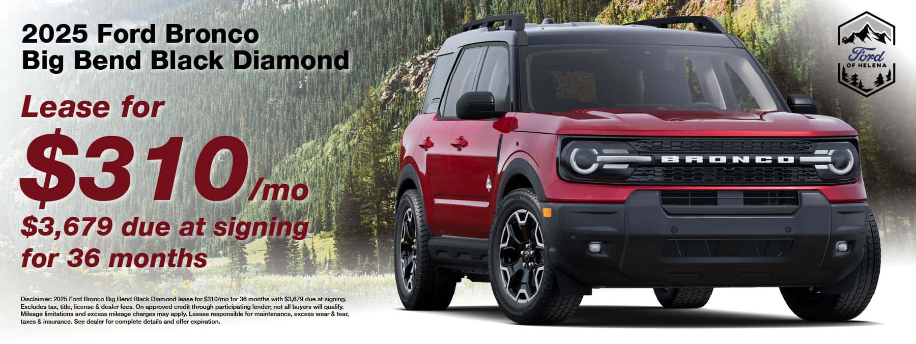 2025 Bronco Sport Lease Offer - Ford of Helena