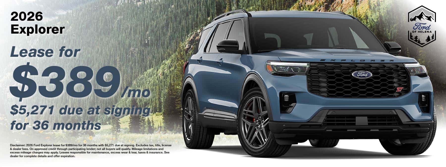 2026 Explorer Lease Offer - Ford of Helena