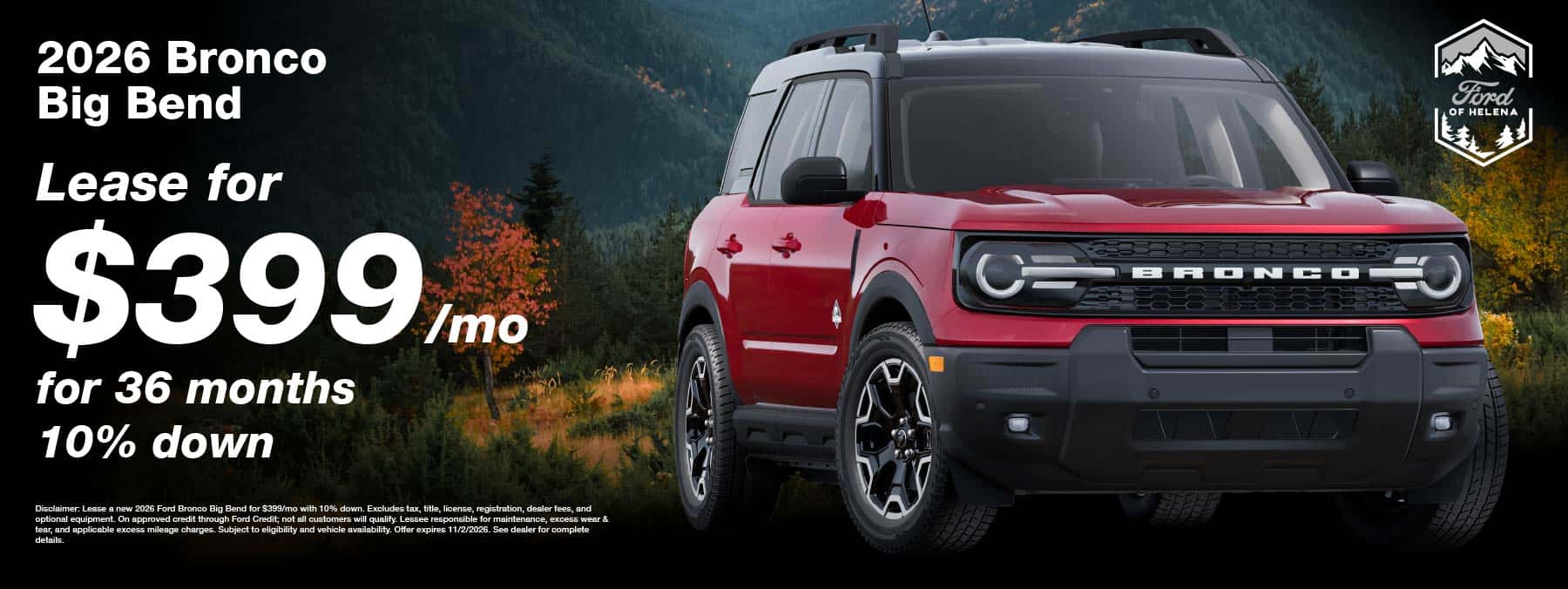 2026 Bronco Sport Lease - Ford of Helena