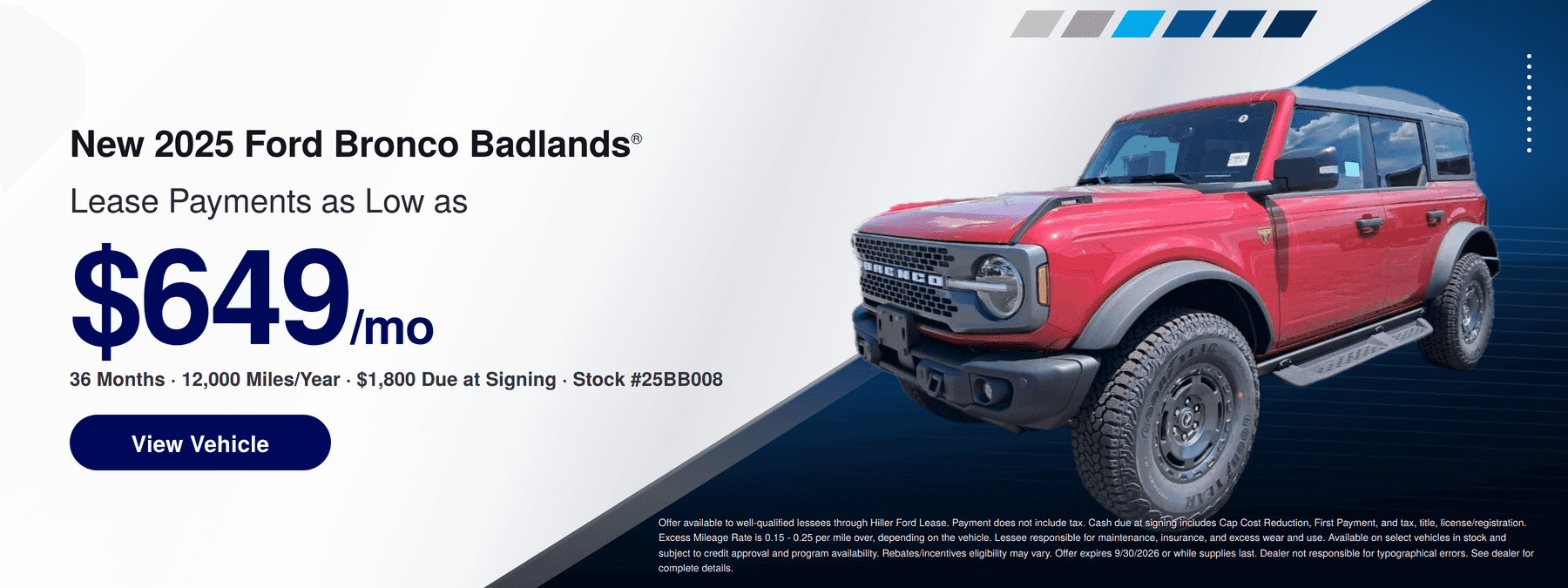 bronco badlands lease special