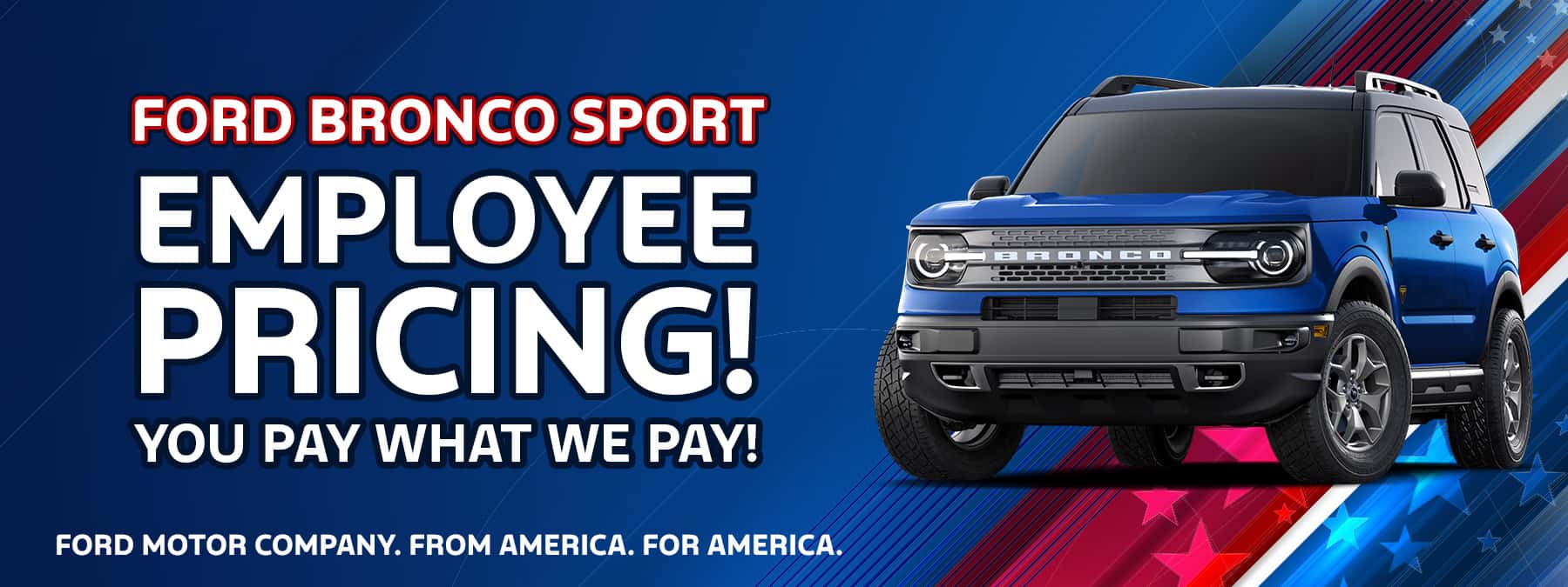 Employee Pricing on a new Ford Bronco Sport near Anderson, Indiana