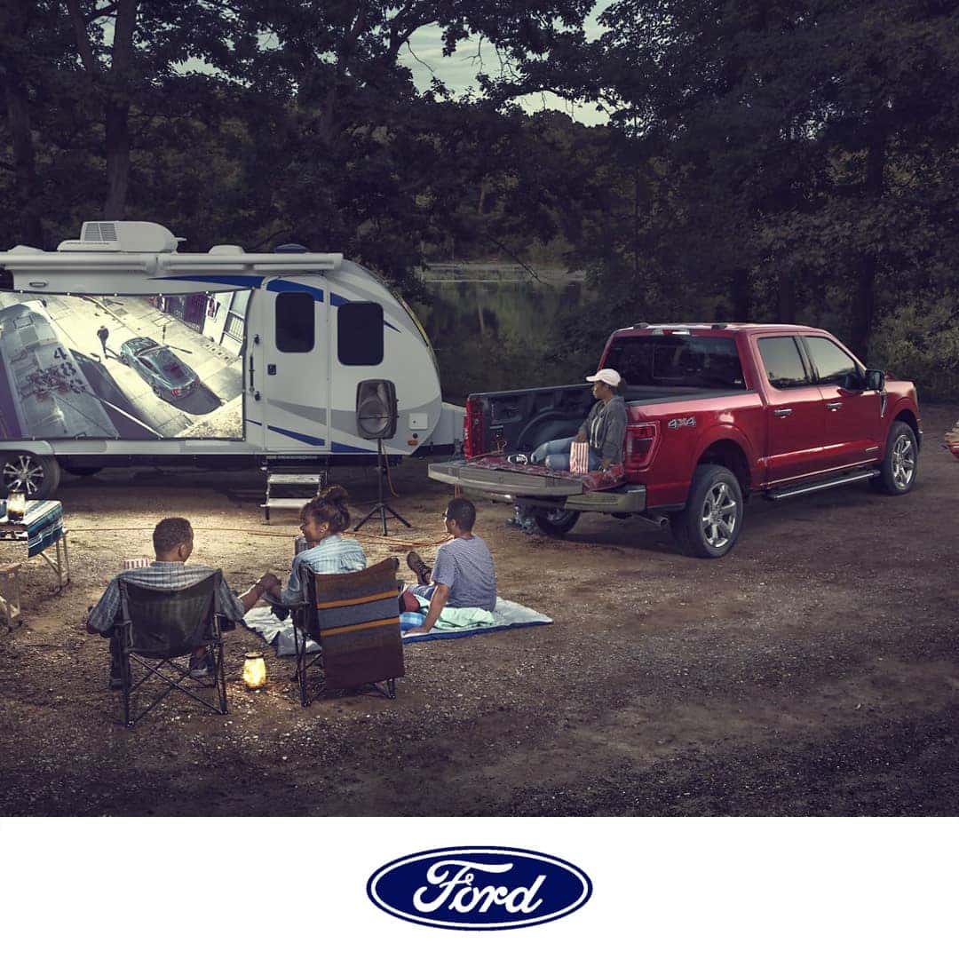 2023 Ford F-150 with People Sitting Around Campfire