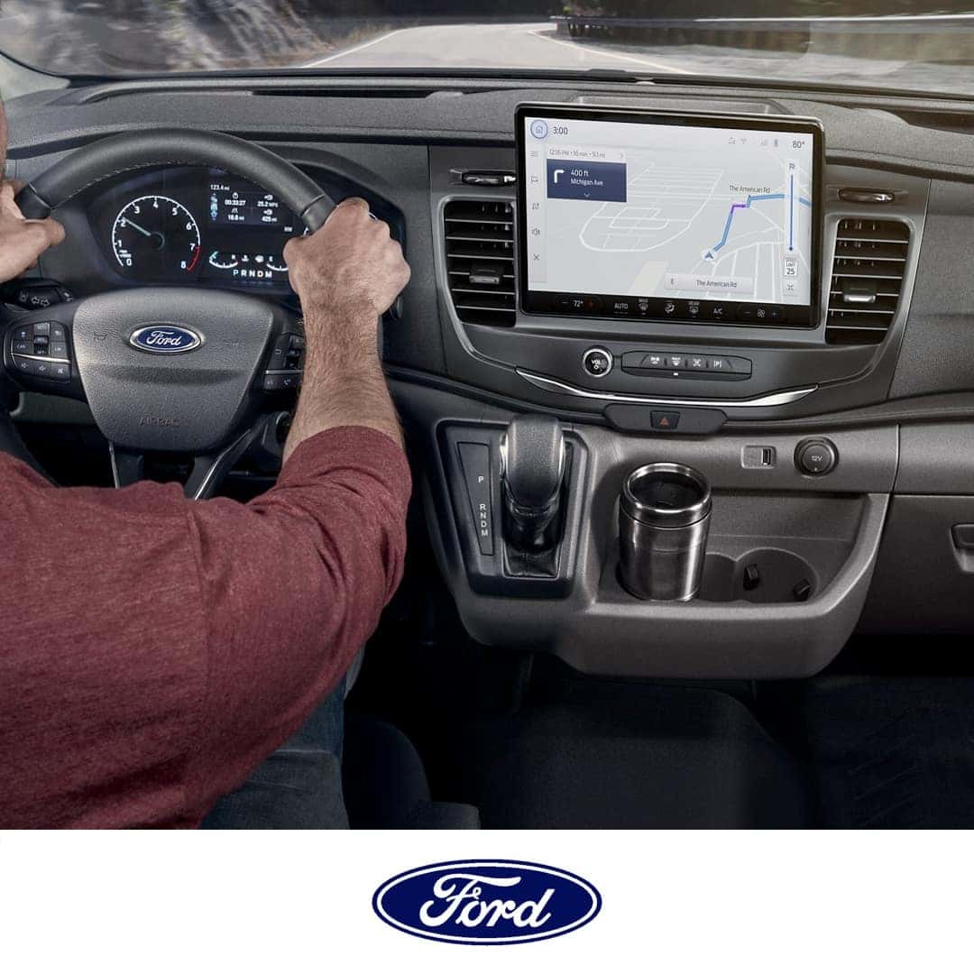 2023 Ford Transit infotainment system and steering wheel 2023 Ford Transit infotainment system and steering wheel