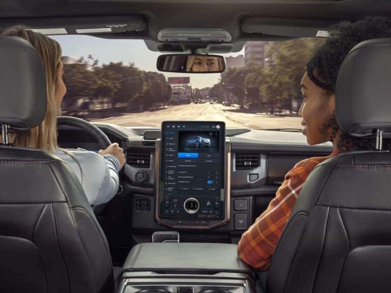 2025 Ford F-150 Lightning interior showcasing BlueCruise technology
