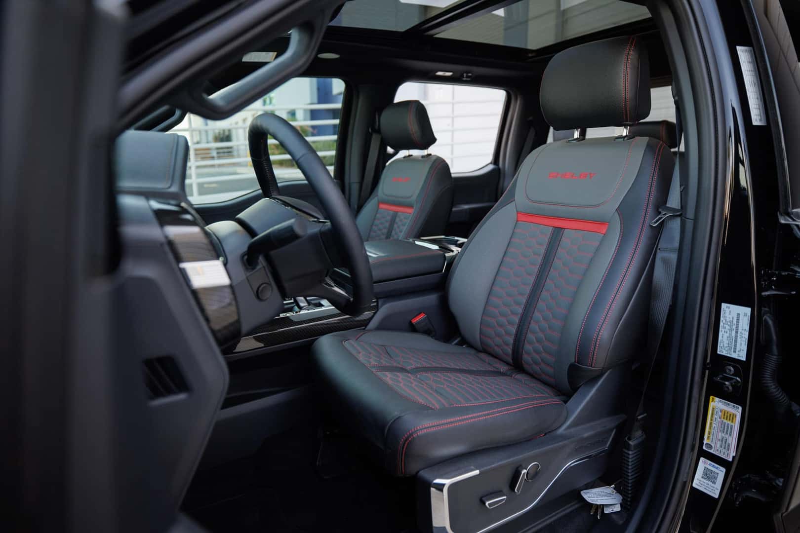 2025 Shelby F-150 interior view of the front seats
