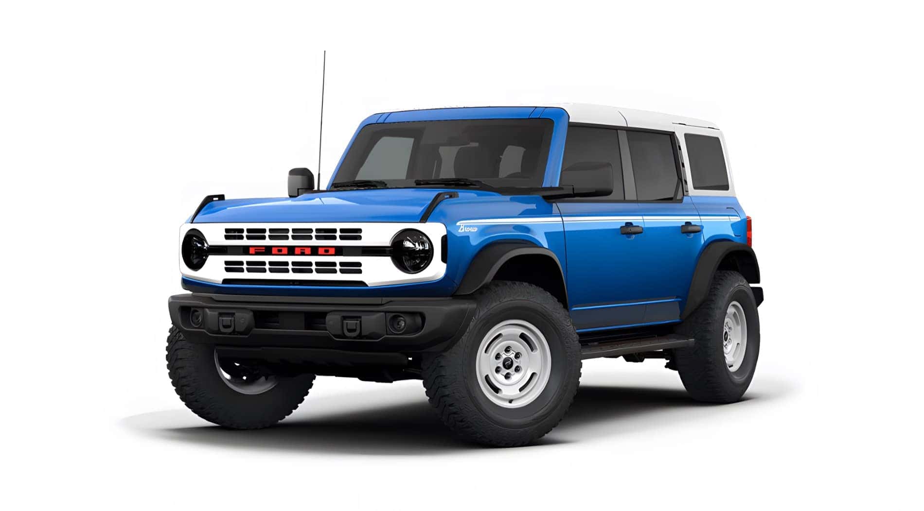 2026 Ford Bronco Heritage Edition Trim Level parked in a white studio setting.
