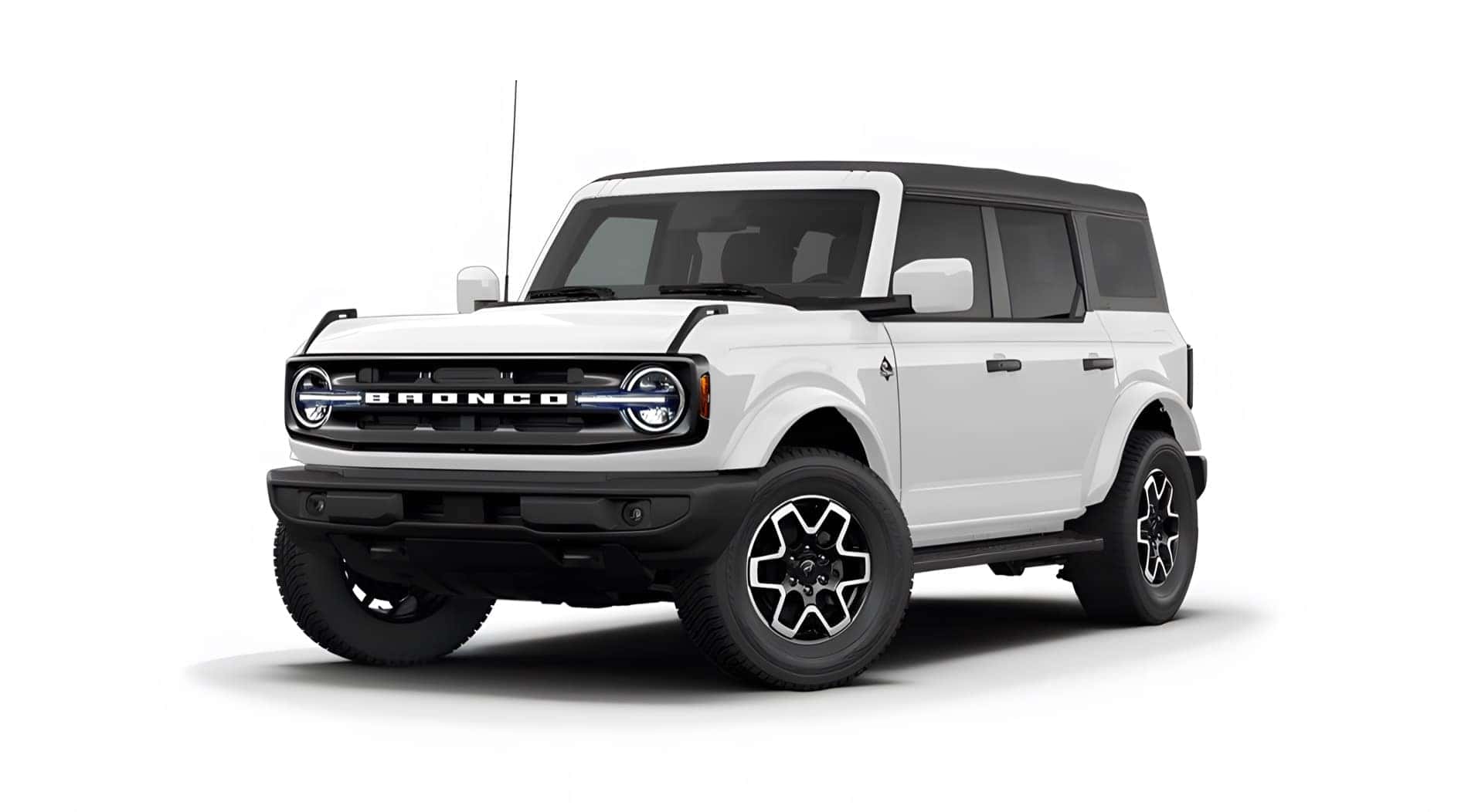 2026 Ford Bronco Outer Banks Trim Level parked in a white studio setting.