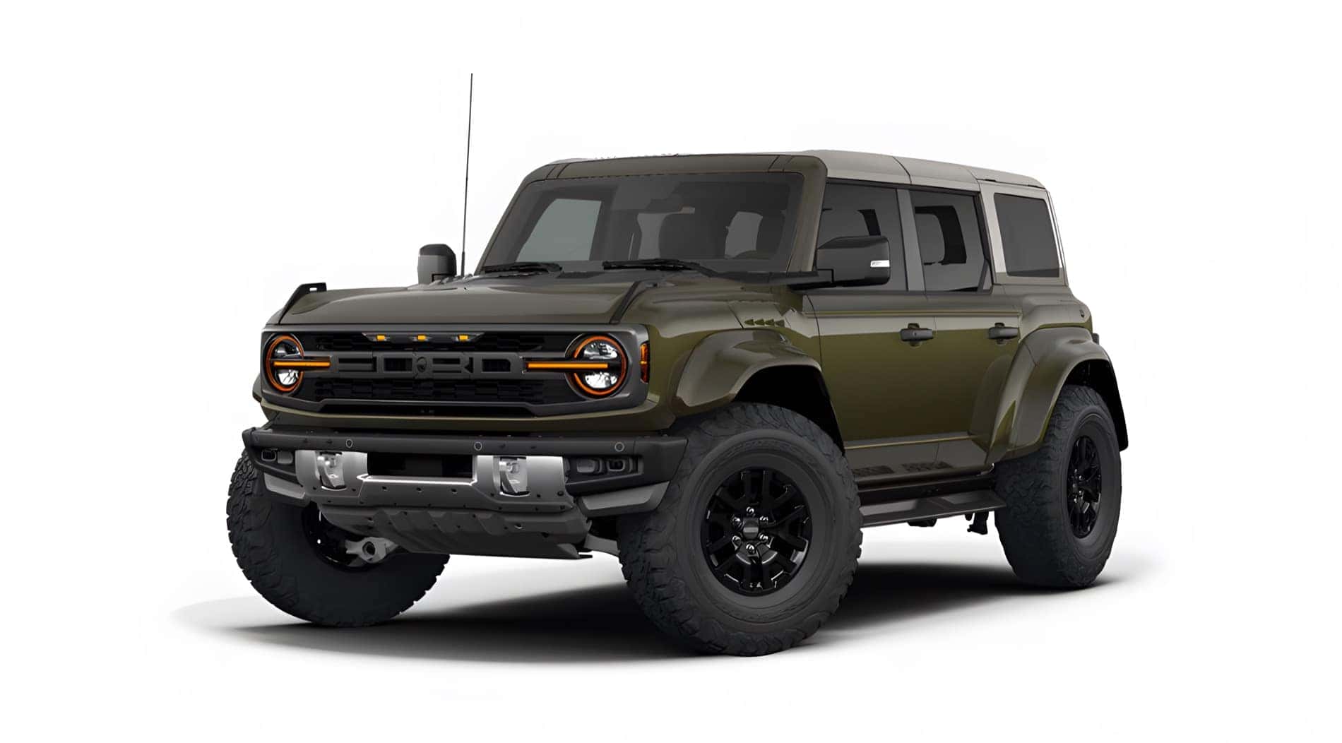 2026 Ford Bronco Raptor Trim Level parked in a white studio setting.