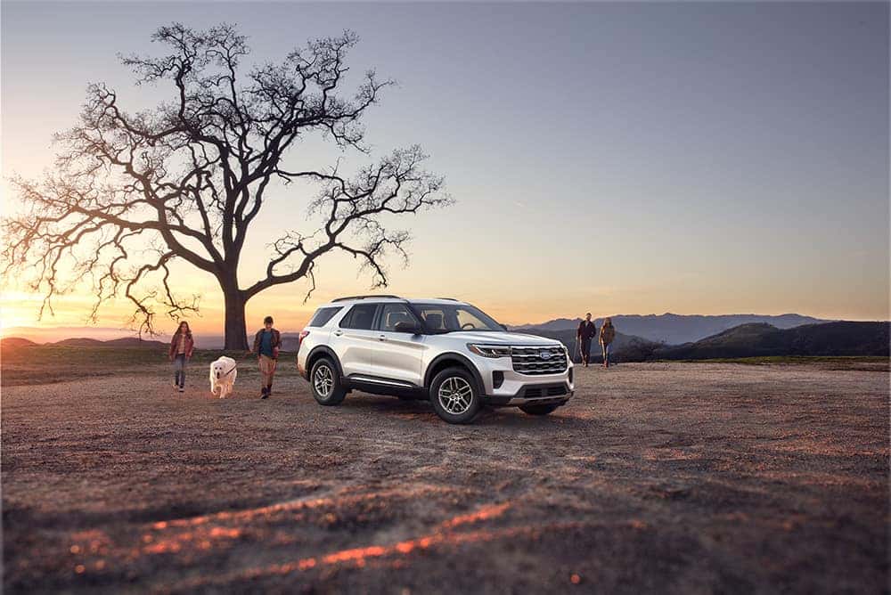 white 2025 Ford Explorer on mountain near me