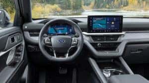 2025 Ford Explorer steering wheel and screens
