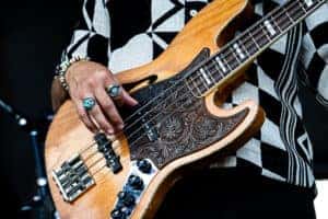 close-up photo of guitar at Basilica Block Party