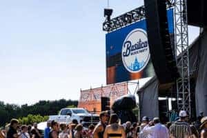 Basilica Block Party stage with Chevrolet Silverado 1500 on display