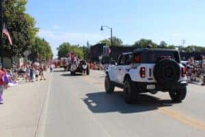 Ford Bronco driving in Dozinky Days parade