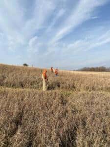 hunters in a field during a memorial hunt