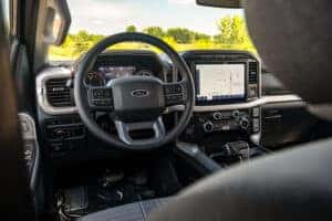 steering wheel and dash of 2023 Ford F-150