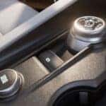 Close-up of the shift and drive mode knob in the 2025 Ford Explorer, showcasing its sleek design and functionality.