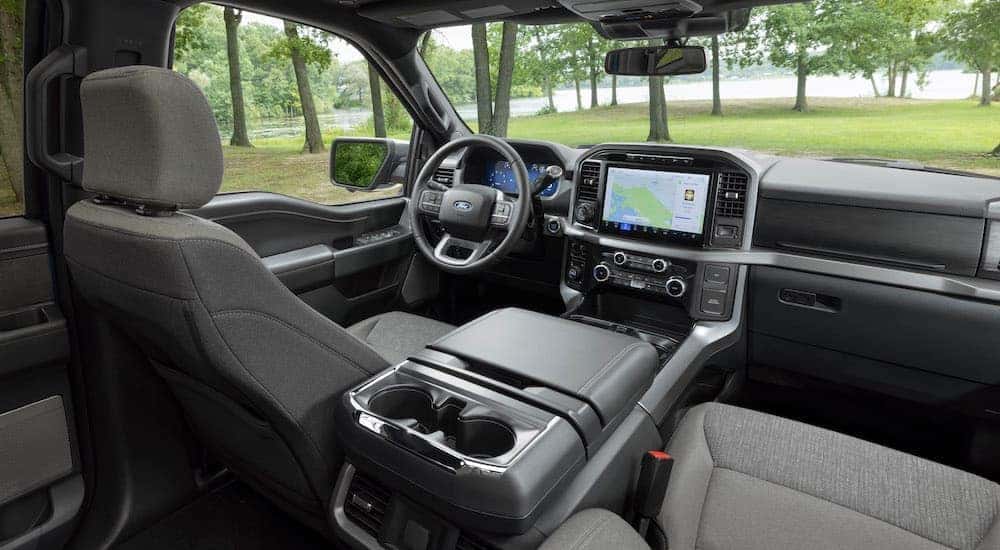The cabin of a 2025 Ford F-150 for sale near Kennesaw.