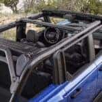 Aerial view of a blue 2025 Ford Bronco Raptor.