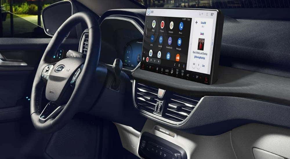 Infotainment screen in a 2025 Ford Escape at a Ford dealer near Sandy Springs.